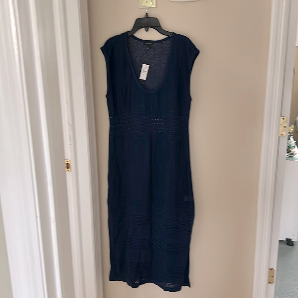 Talbots Midi length Navy Sleeveless Beach Coverup/Size XS